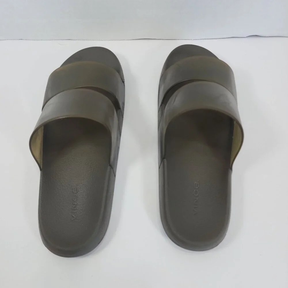 Vince Men Gray Slip On Flip Flop Slipper Sandal Size 8,